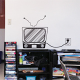 Retro bláznivá televize - samolepka na zeď