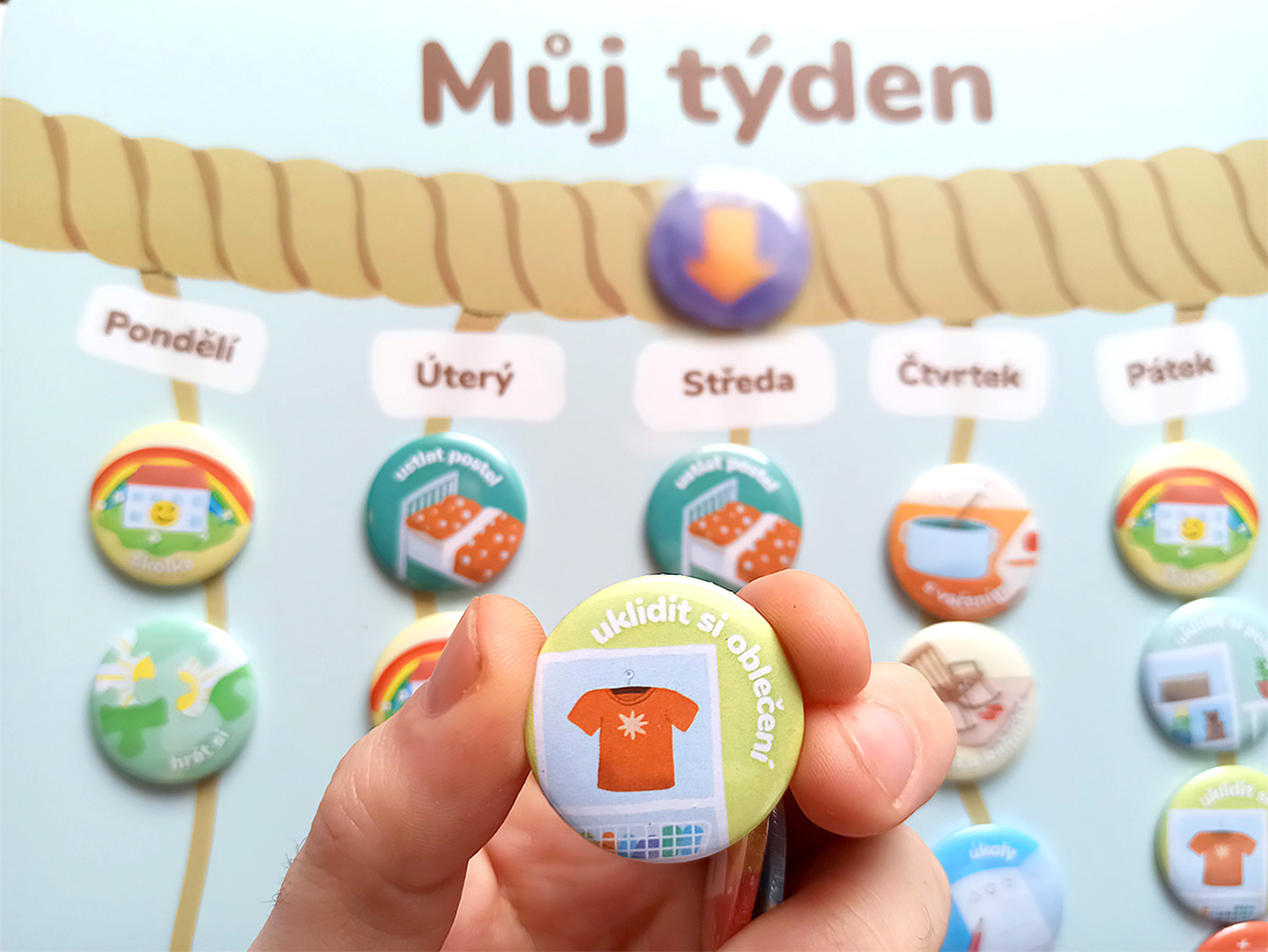 Popisovatelná žlutá magnetka