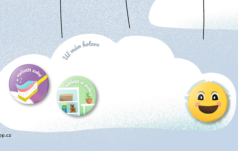 2. jakost Magnetický týdenní plánovač pro děti 40×30 cm balónky (lesklý)