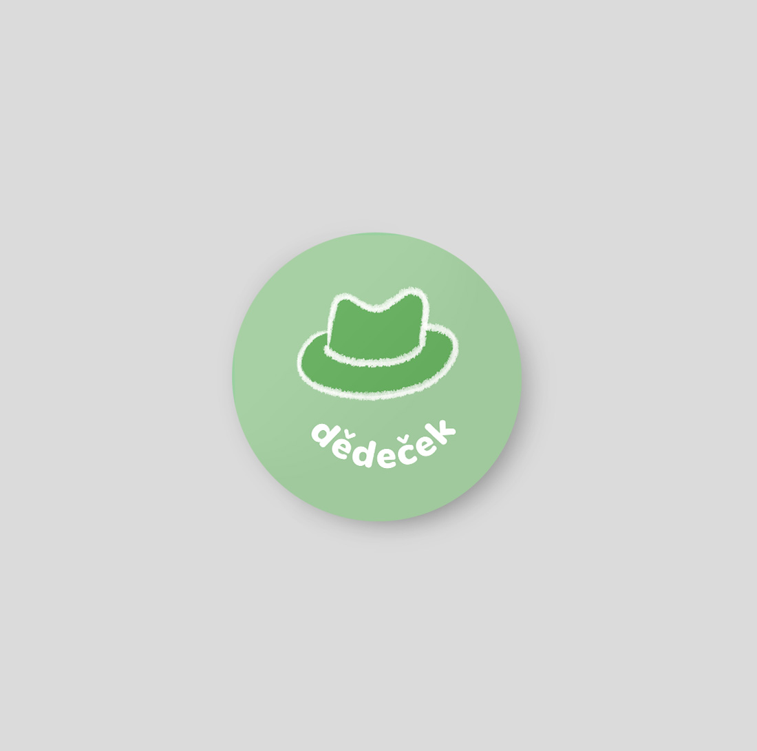 Dědeček - magnet pro označení