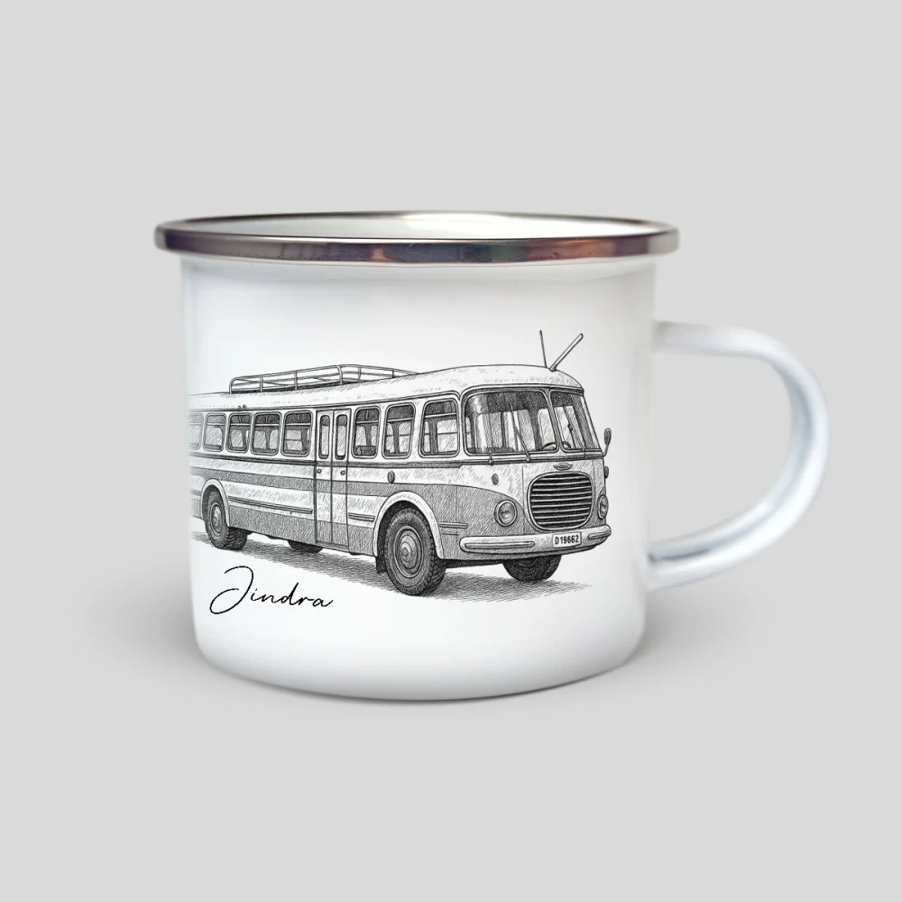 Autobus RTO 706 se jménem 360 ml - plecháček s potiskem