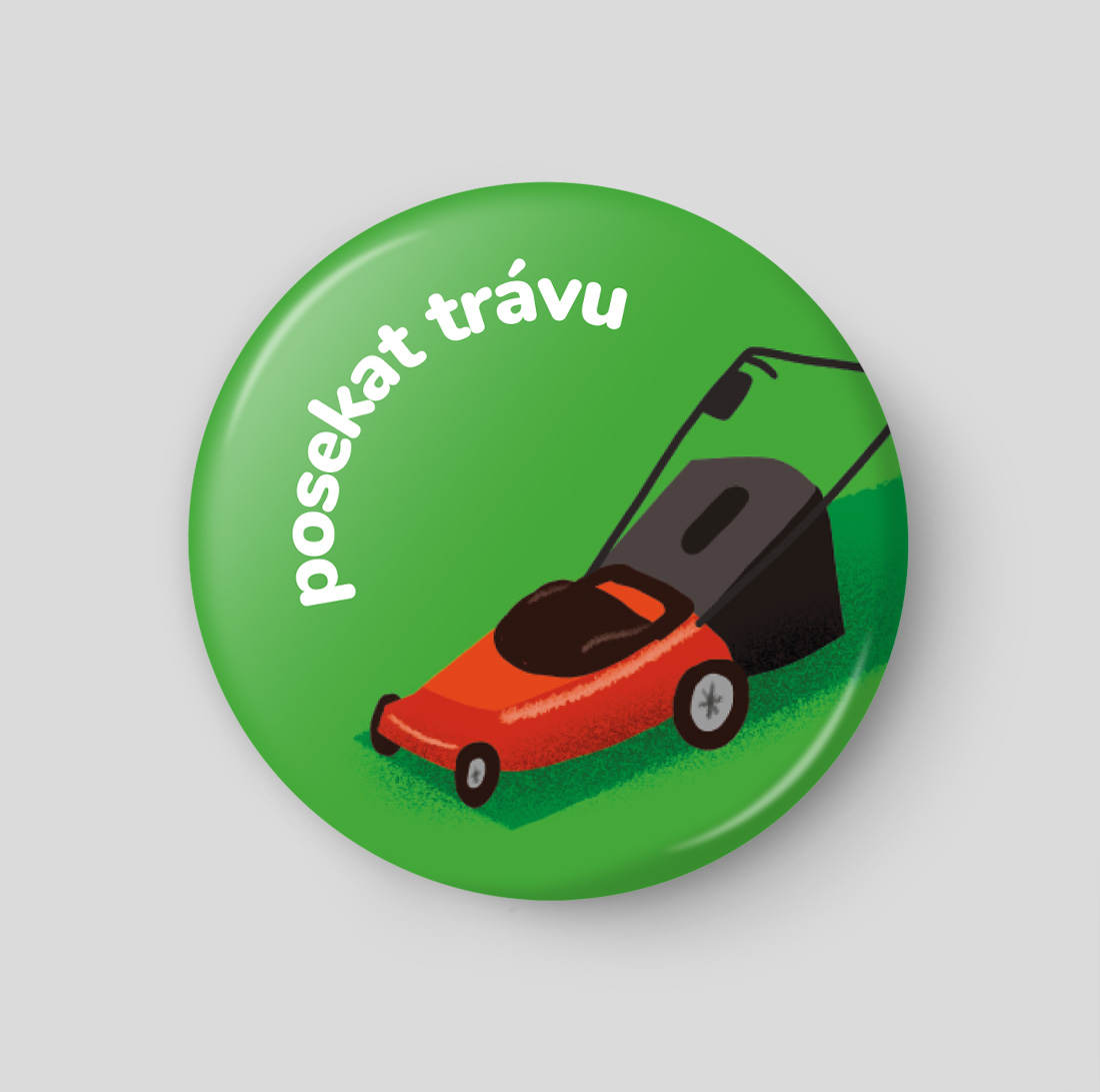 Posekat trávu - plánovací magnetka