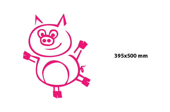 Prasátko - samolepka na zeď