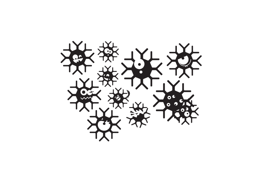 Šílené vločky - samolepka na zeď 