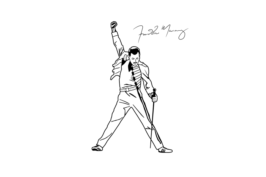Freddie Mercury - samolepka na zeď