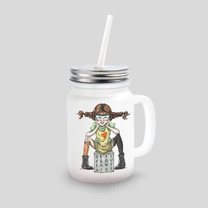 Pipi - sklenice s brčkem "Mason Jar" (DJTL)