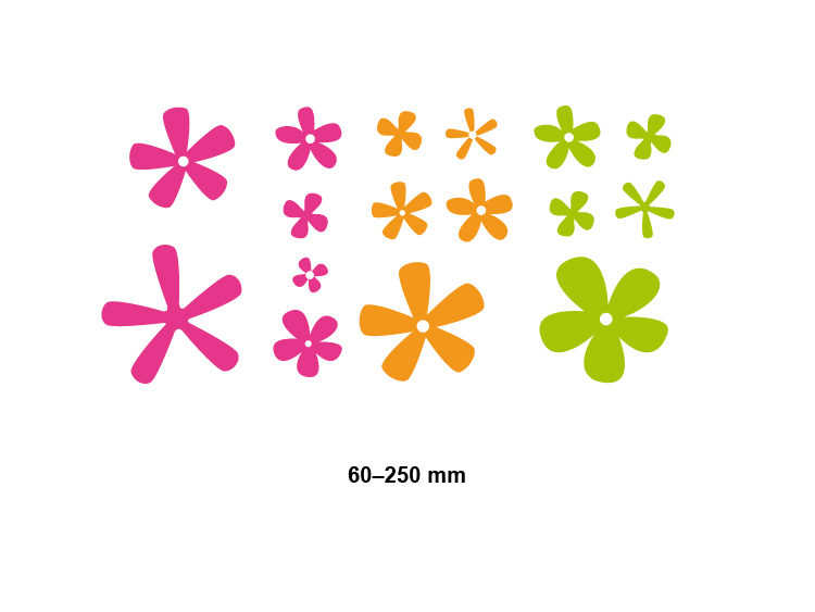 Barevné květy - samolepka na zeď