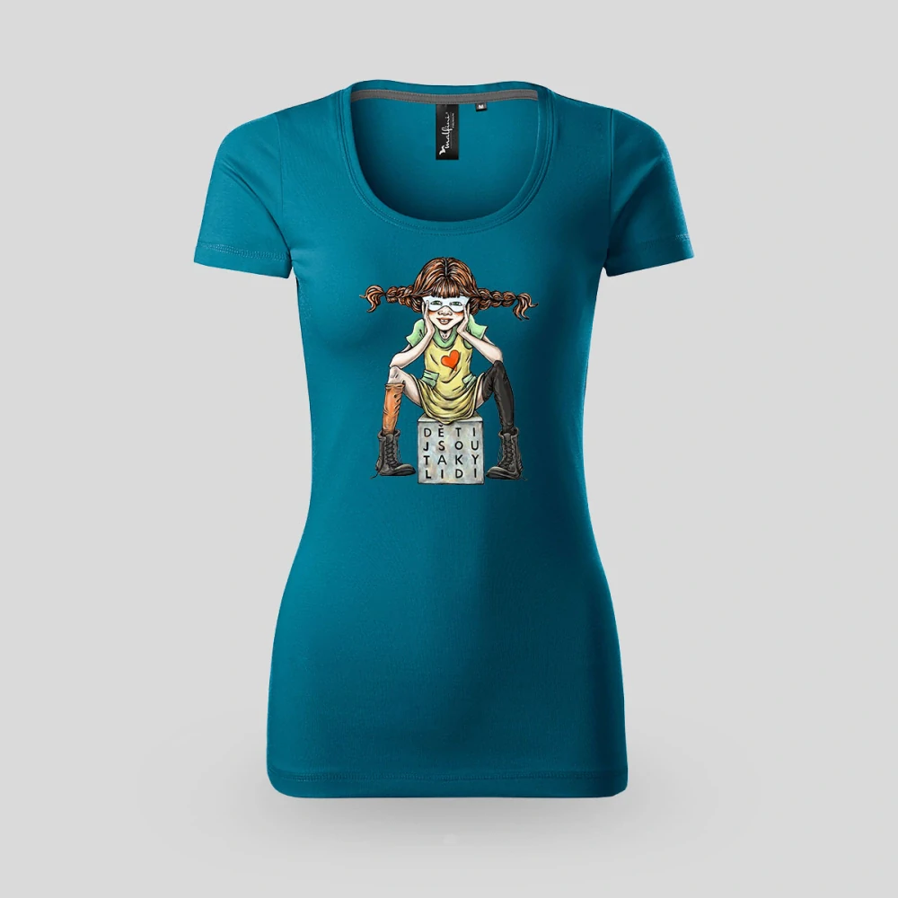 Pipi - dlouhé dámské tričko s potiskem (DJTL)