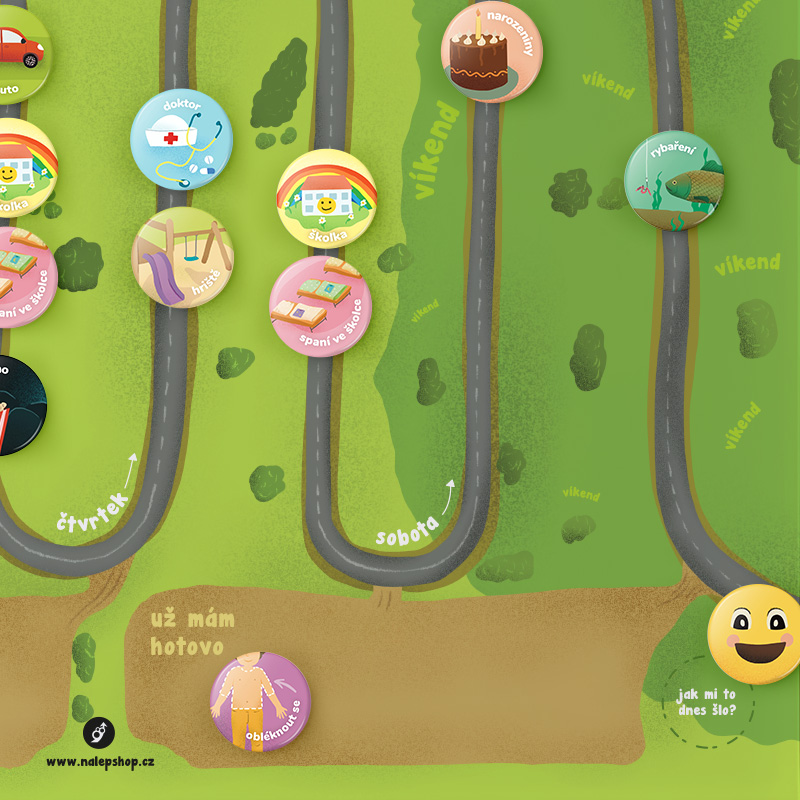 Magnetický týdenní plánovač pro děti 40×30 cm - silnička