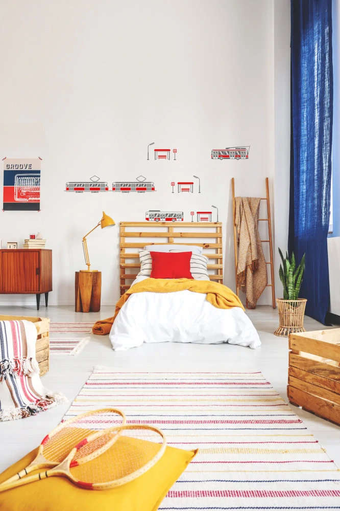 Sada dopravních prostředků (MHD) - samolepka na zeď 