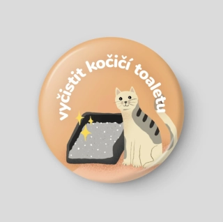 Vyčistit kočičí toaletu - plánovací magnetka