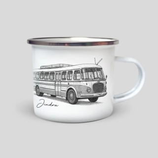 Autobus RTO 706 se jménem 360 ml - plecháček s potiskem