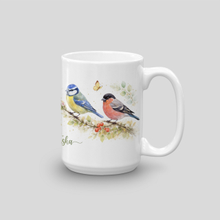 Ptáčci - hrnek 450 ml s možností potisku jména